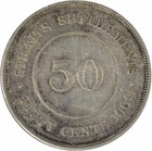 1902 Straits Settlements 50 Cents Km23 Ef Uncertified  730