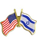 50 Pack Support Israel Usa Crossed Friendship Flag Lapel Pin Us American Israeli