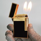 S t  Dupont Double Flame Lighter Ping Sound Gas Refillable Smoking Cigarette