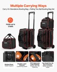 Vevor 3 Ball Bowling Bag Double Roller Bag With Separate Shoe Compartment