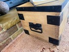 Old Antique Pine Chest  Vintage Wooden Storage Trunk  Blanket Box  Coffee Table 