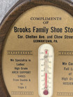 Antique Brooks Family Shoe Store Germantown Pa Advertising Oval Thermometer