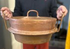 Large Heavy Antique Copper  tortiere  French Late 1800 Or Early 1900 Artisan Mad