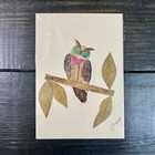 Art Collage W  Natural Elements leaves Plants Barks Mixed Media Craft Owl Signed