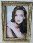 Jeweled Reka Picture Frame Clear Gold Hand Made With Swarovski Crystals Enamel