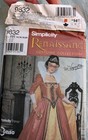 Simplicity Pattern Renaissance Costume Collection 9832 Size Rr 14-20 Uncut