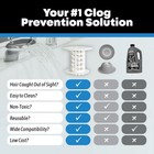 Tubshroom   White Revolutionary Hair Catcher Drain Protector Snare  No More Clogs