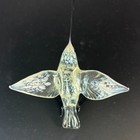 Hand Blown Glass Animal Bird Hummingbird Colibri Figurine Ornament White 4 8 