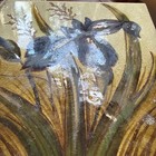 Antique Victorian  Fireplace Tile 6 Inch Iris Hand Painted British  m 