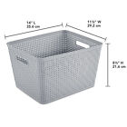 Sterilite 14 lx8 h Woven Rectangular Tall Basket For Home Organization  6 Pack 