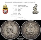 German East Africa  Wilhelm Ii  1 4 Rupie 1901  Toned  Axf