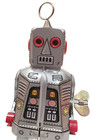 Sparky Space Robot Windup Tin Toy Silver   Ms403