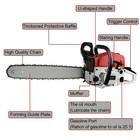 52cc 22  Gas Crankcase Chain Saw Gasoline Chainsaw Powered Wood Cutting Engine