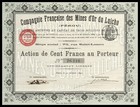 1889 Peru  Compagnie Francaise Des Mines D or Du Luicho  perou 
