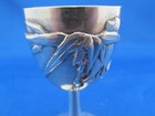 Fine Chinese Export Silver Egg Cup   Cordial-bamboo Dec -marked Hc