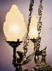 Vintage Brass Mermaid Ceiling Pendant Light - Art Deco Chandelier Lamp Fixture
