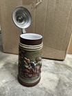 German Beer Stein Wilkommen Allezeit With Pewter Lid Made In Germany