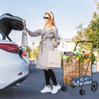Folding Shopping Cart Jumbo Grocery Cart On Wheels W double Basket
