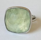 Vintage Sundance Catalog Sterling Silver Faceted Prehnite Ring Size 7 5