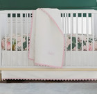 Pottery Barn Kids Baby Organic Pom Pom Crib Skirt Pink   White New W tags  109
