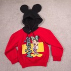Vintage Disney Hoodie Girls 4t Red Minnie Mouse Ears Pullover Fleece Sweatshirt