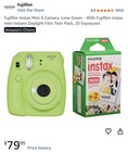 Fujifilm Instax Mini 9 Instant Camera Green W  Instax Mini Film  10 