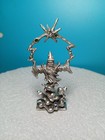 Wizard Magically Appearing Out Of Nowhere  Pure Britania Pewter  With Crystals 