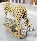 Vintage 1997 Living Stone Cheetah Resin Figurine Statue Safari Wildlife Decor
