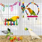 Bird Toys Parakeet Cage Accessories  11pcs Bird Toy Swing Set For Bird Cage - Co
