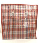 4 Checkered Extra Large Laundry Storage Plastic Shopping Bags With Zipper Ea New