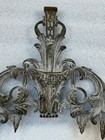 Antique Architectural Salvage Ornate Bronze Pediment Art Wall Decor