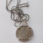 Vintage Pendant With Silver Plated Decorative Coin-necklace