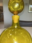 Blenko Wayne Husted 6211 Footed Ball Decanter Bottle Jonquil 15 5   