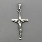 Catholic Cross Crucifix Pendant Signed Hallmark Sweet 925 Sterling Silver 1 5    L