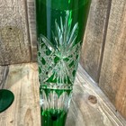 Pottery Barn Antique Cut Glass Champagne Flute Glasses- Set Of 4 - Green  - New  