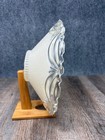 Vintage Art Deco Frosted Glass Ceiling Light Shade W clear Leaf Design 1930   s Ec