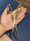 Antique Ornate Brass Gold Tone Sewing Embroidery Scissors Made In Austria