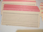 25 Ibm 5081 Punch Cards Red Stripe Blank Vintage Computer Mainframe Data Cards