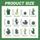 36pcs Miniature Cactus Figurines Mini Artificial Cactus Resin Succulent Plant 