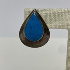 Sterling Silver Turquoise Teardrop Earrings Posts Pierced Vintage
