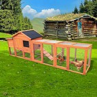 111 5  Wooden Chicken Coop Hen House Rabbit Wood Hutch Poultry Cage Habitat Net