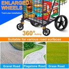 Folding Shopping Cart  Utility Trolley Jumbo Basket With Encrypted Mesh Bottom 