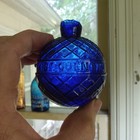 1880s Van Cutsem St quentin Cobalt Blue Diamond Quilted Blown Glass Target Ball
