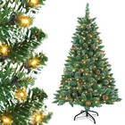 Snow Flocked Artificial Christmas Tree 4 5 6 7ft Tree With Led Lights Pine Cone