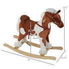 Kids Ride On Rocking Horse Toy Plush Wood Pony Traditional Gift W neigh Sound