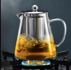 32oz Glass Tea Pot With Removable Stainless Steel Filter  Clear Tea Pot  Tea