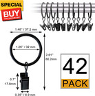42 Pack Curtain Rings With Clips 1 26  Interior Diameter metal Drapery Ring With