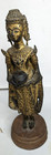 Antique Metal   Gold Gilt Oriental  chinese Figure Statue Unsigned   9   Tall