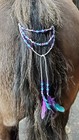 Wow  Horse Tail   Mane Beads Feathers Arabian  Aqha  Friesian Purple   Turquoise