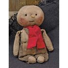 New Primitive Snowman Doll Little Snowball Christmas 8 t Stained Winter Craft